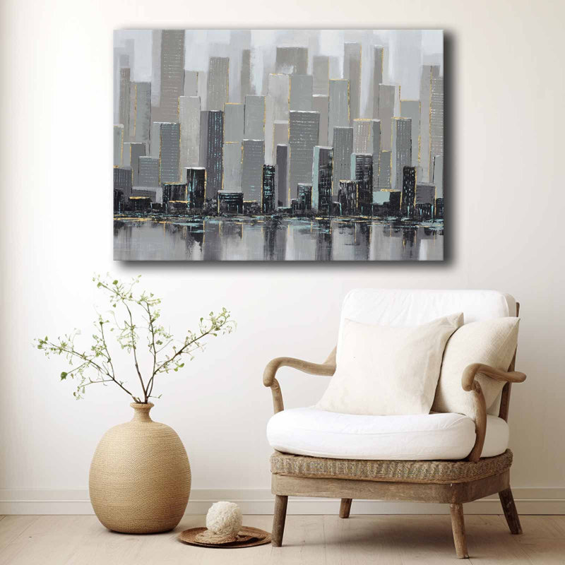«City Skyline Reflection», art mural