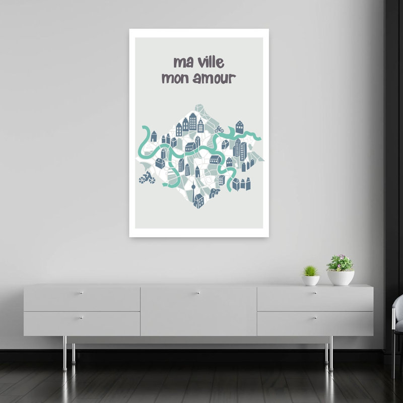 «My City My Love Abstract Minimalist Modern Architecture City», reproduction d'art murale, H 60 po x l 40 po