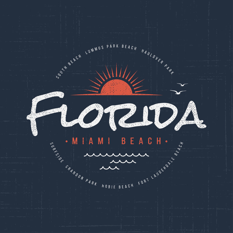 Miami Beach Symbol by Rikkyal - Wrapped Canvas Print, 30cm H x 30cm W