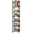 78.7" Extra Tall 7-Tier Rustic Brown Narrow Corner Bookshelf Storage Display Rack For Living Room