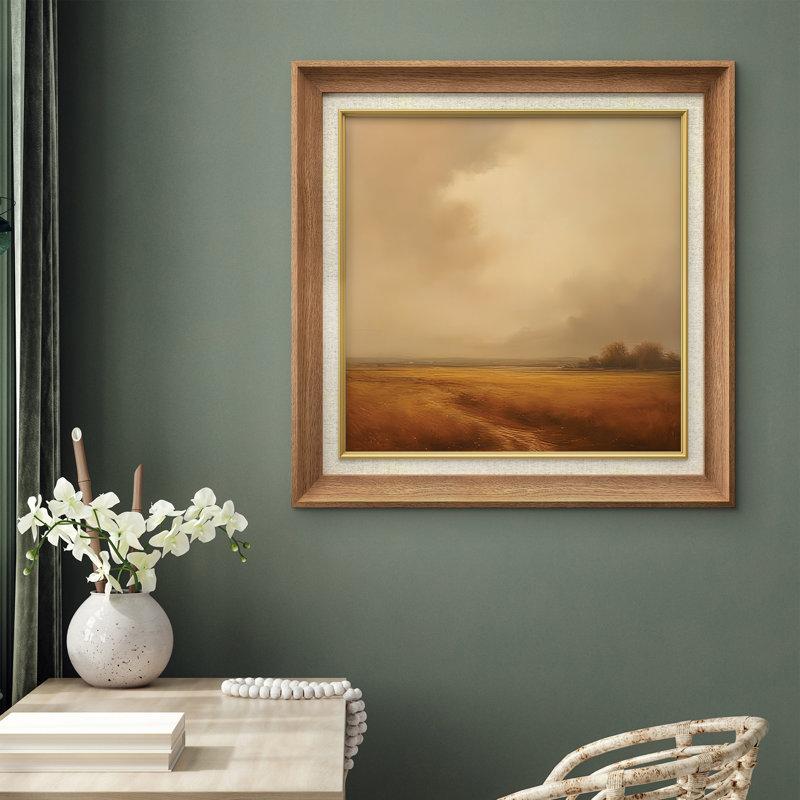 Art mural encadré de qualité supérieure - impression de paysage rétro pour décor de chambre à coucher - 26 po x 36 po