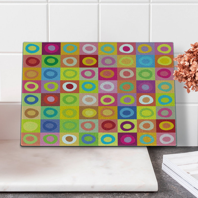 Multicolore planche à découper en verre trempé Ambesonne