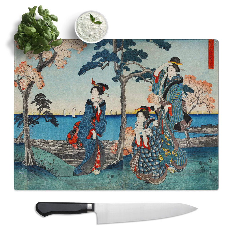 Hiroshige Japanese Oriental Art No.2  Glass Chopping Board