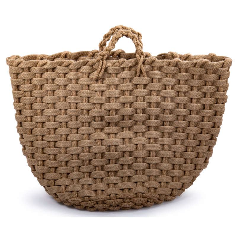 Panier à mèche tressé en jute tressé, H 18,5 po x l 18 po x P 13,75 po