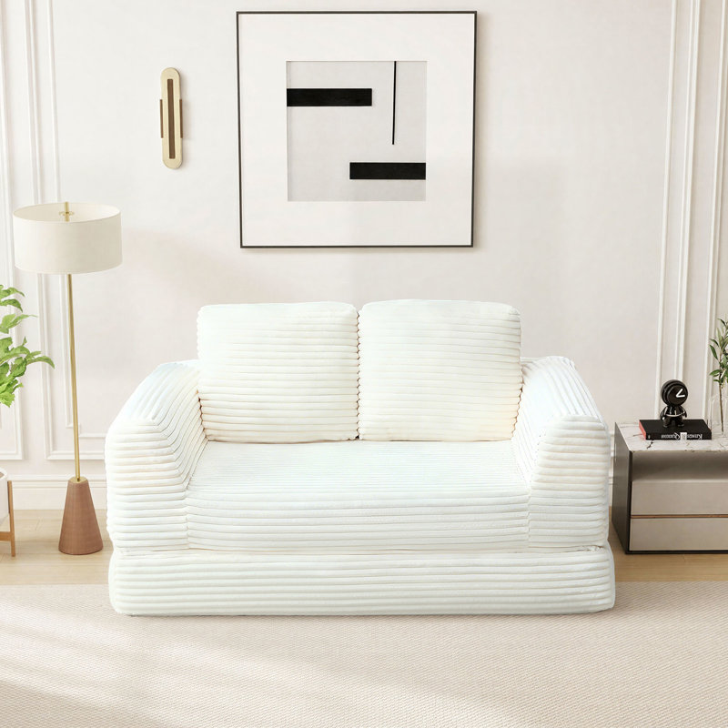 Canapé-lit Boneless Cloud Compression, H 33,8 po x l 63 po x P 37,4 po, Beige
