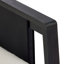 Ensemble de canapé 2 pièces avec causeuse d'extérieur et table basse - structure en bois d'acacia avec textilène noir, coussins blancs hydrofuges (finition gris foncé) pour patio / cour arrière / terrasse-133407450