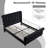 Upholstered Platform Sleigh Bed with Button Tufted Headboard & Footboard， Velvet Wingback Headboard, Metal Frame & Wooden Slat Support, No Box Spring Needed, Easy Assembly, Noiseless-923099293-923099289