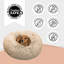 Lit pour chien et chat Donut, fausse fourrure à poils longs, taupe à poils longs-42975202
