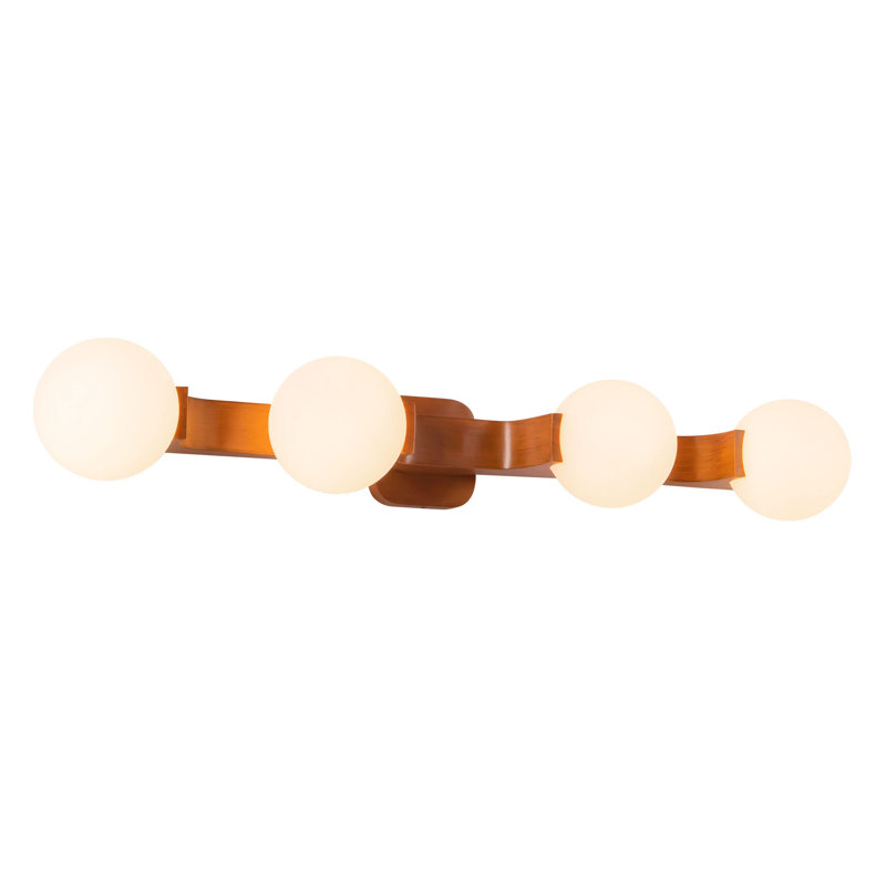 Briar 34-in Gold Bathroom Vanity Light, Walnut