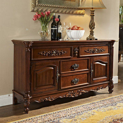 Buffet en noyer massif et bois manufacturé