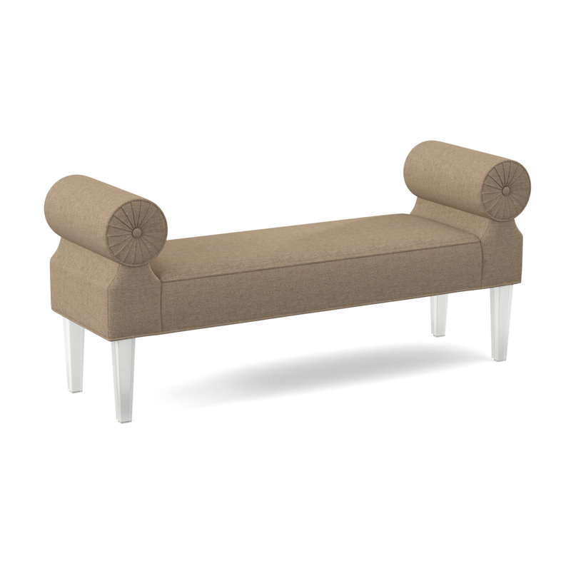 Ava Upholstered Bench, Elise Flax 100% Polyester