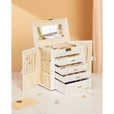 Jewelry Box Mirrored Watch Organize...