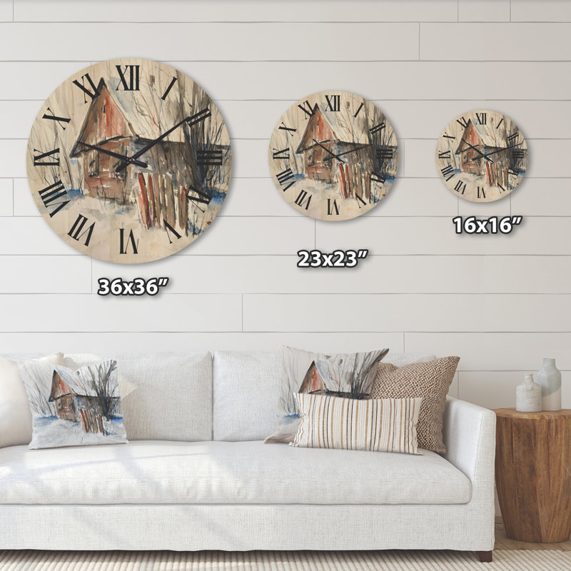 Vieille horloge murale en bois, Très grand