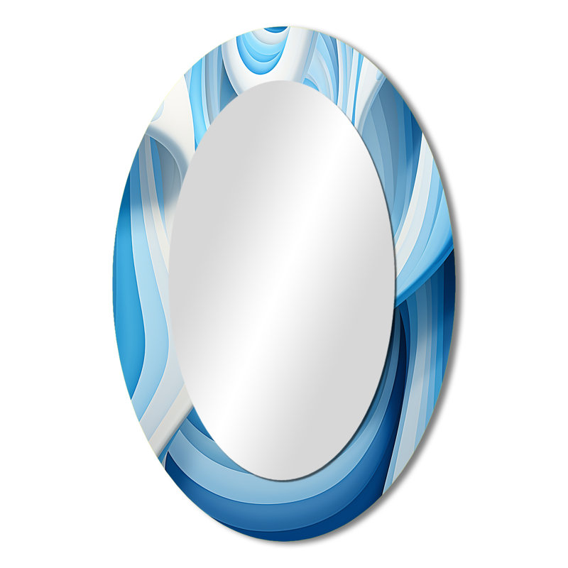Miroir mural Op Art Blue Focus III, 36 po x 24 po