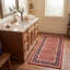 Tapis Troy traditionnel de style persan audacieux, bleu marine, orange, or, vert, crème, ivoire, lavable en machine, à poils courts, adapté à l'intérieur et à l'extérieur, pour salon, chambre, salle à manger, entrée, couloir, bureau-1899617482
