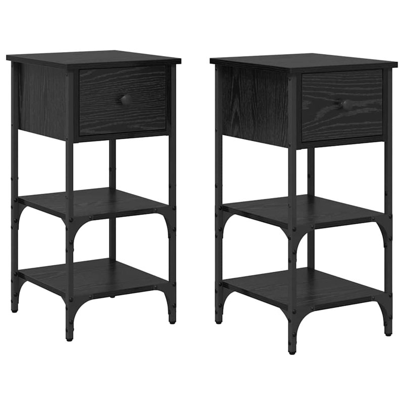 Bedside Cabinet, Black Oak