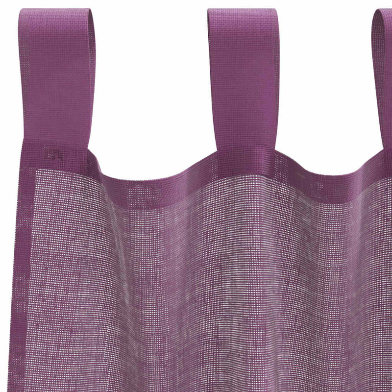 Semi Sheer Curtain Pair, 140cm Width x 175cm Drop, Purple