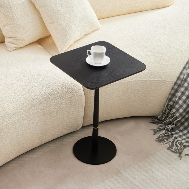 Table basse en panneau de fibres à densité moyenne avec pieds en métal