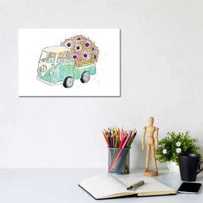 Flower Truck V 1 Piece Wrapped Canvas Wall Art