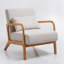 Chaise d'appoint moderne avec structure en bois et siège rembourré, chaise longue rembourrée pour le salon, la chambre à coucher et le bureau