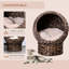 Handmade Elevated Cat Basket Bed, Comfy Cushion, Egg Chair, 23.5" H, Grey Bed With Chair Basket, For Indoor Use,