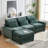 Sectional Cloud Deep Seat Couch Chenille L Shaped Sectional Sofa for Living Room 4-Seats with Movable Ottoman-1574319371