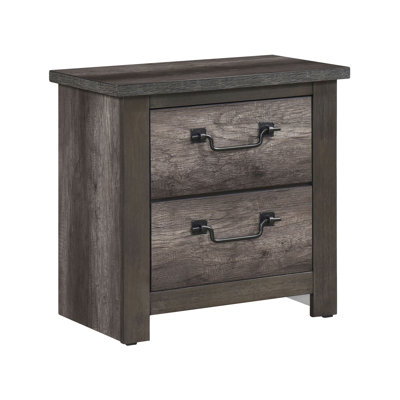 Table de chevet avec rangement à 2 tiroirs gris