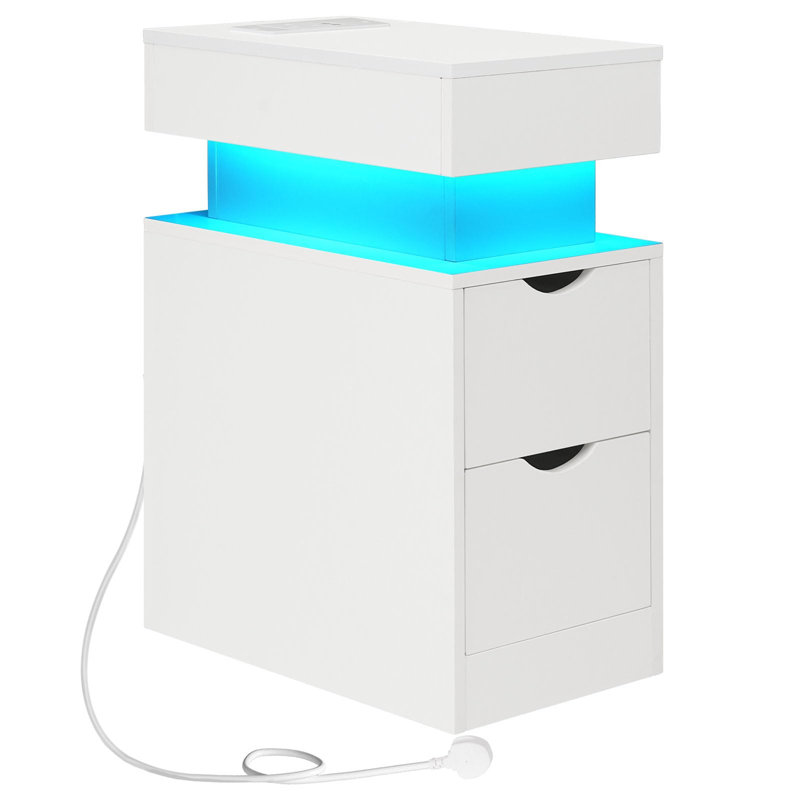 24cm W Manufactured Wood Bedside Table