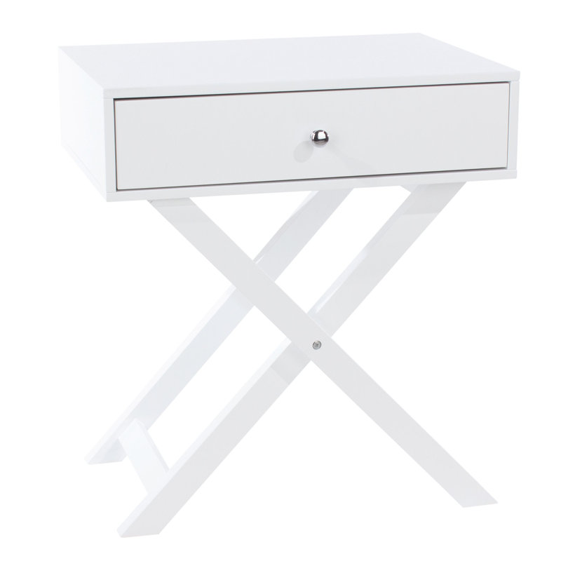 Garo 1 Drawer Bedside Table, White