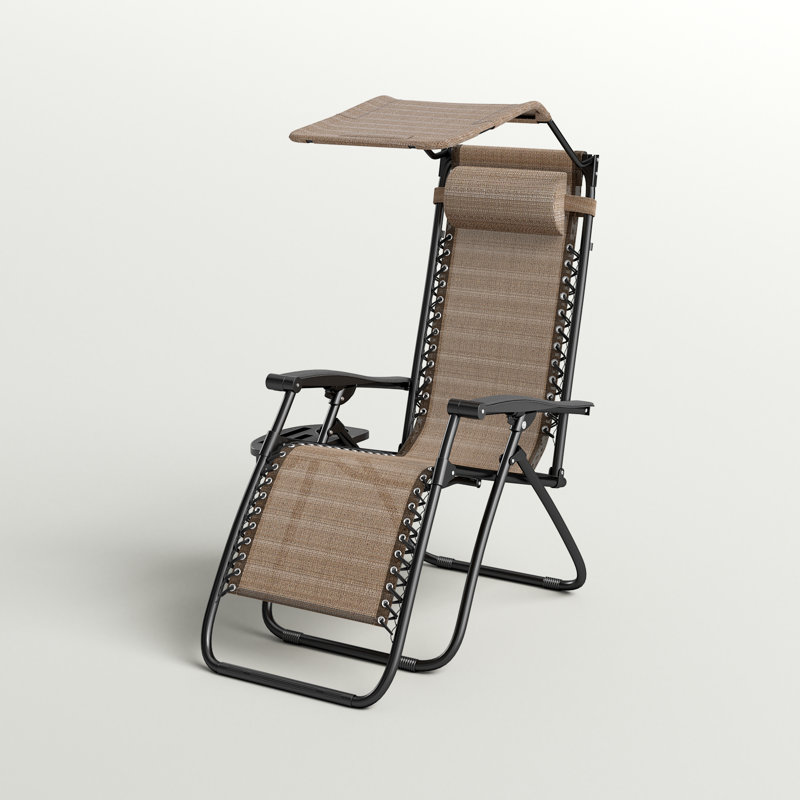 Chaise zéro gravité pliante avec coussin Fabiola, Jaune