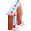 Remise en bois Grand gonflable de Noël en forme d'arche de pain d'épice avec lumières