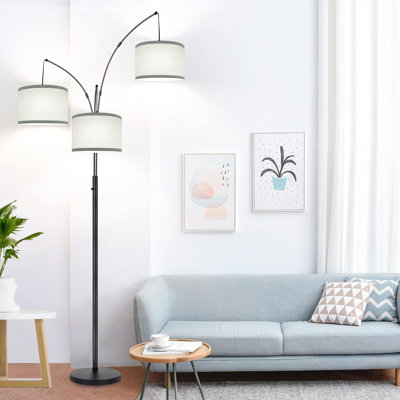 Arc Floor Lamps, Dimmable Modern Tall Standing Lamp, 3 Led Bulbs Included