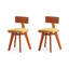 Chaise d'appoint à dossier à lattes orange (ensemble de 2)
