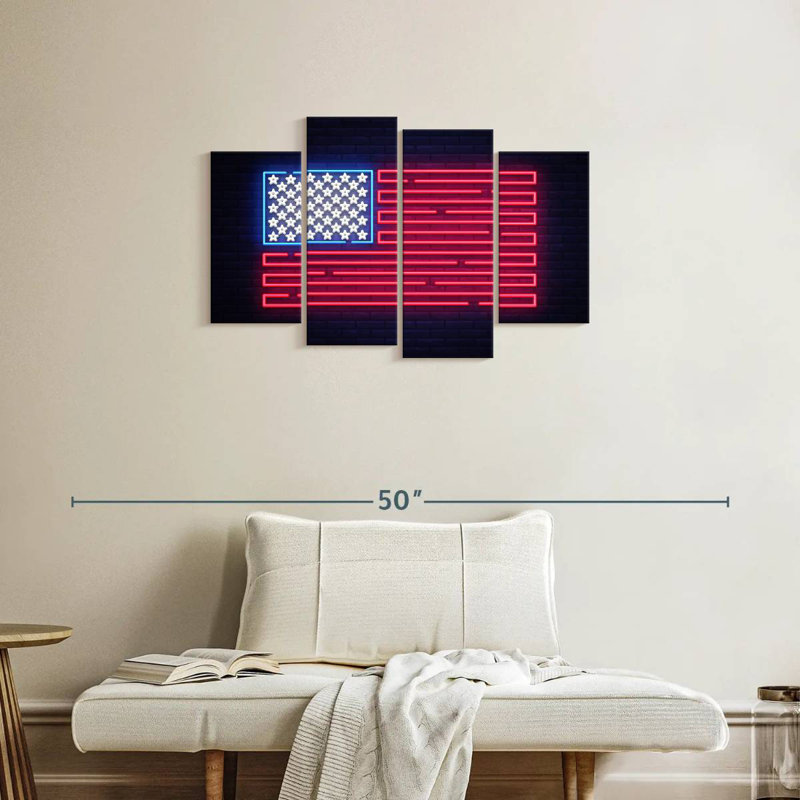 Enseigne néon Borges USA, H 22 po x l 36 po