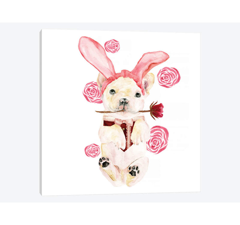 « valentine chiot i », reproduction sur toile, H 12 po x l 12 po x P 1,5 po