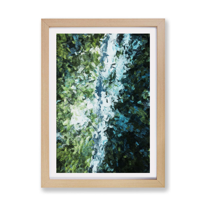 Forest Road In Abstract - Single Picture Frame Painting, Oak, 45cm H x 63cm W x 2cm D