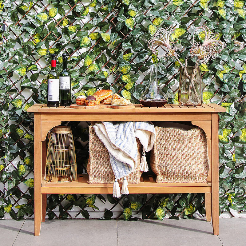 Rech Rectangular Teak Outdoor Buffet & Console Table, Natural Teak