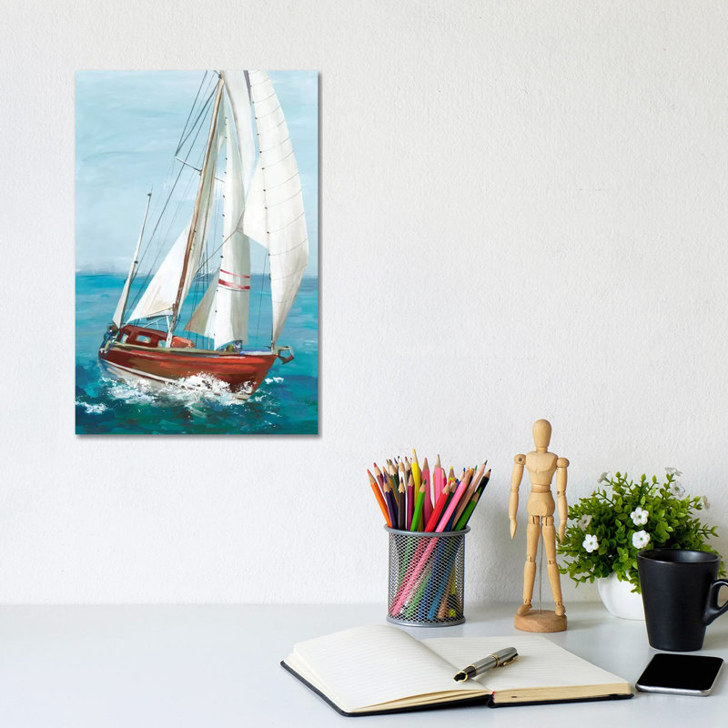 "Simple Sail II" par Allison Pearce, reproduction d’art, Pas de tapis, Toile tendue, H 12 po x l 8 po x P 0,75 po