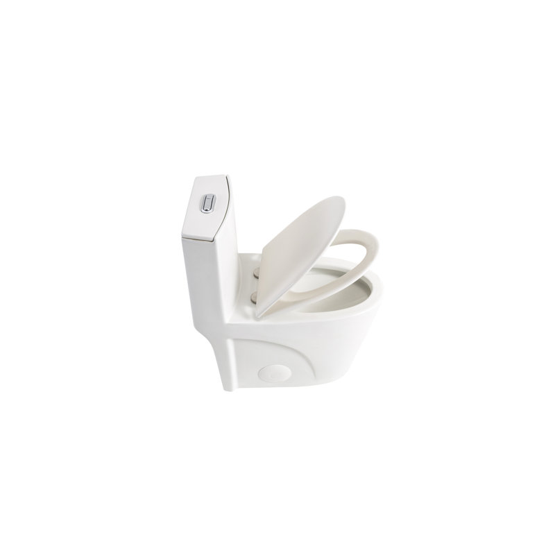 Toilette de salle de bain, double chasse 1,1 / 1,6, céramique, blanc brillant, siège allongé à fermeture douce, siège confort blanc, bol