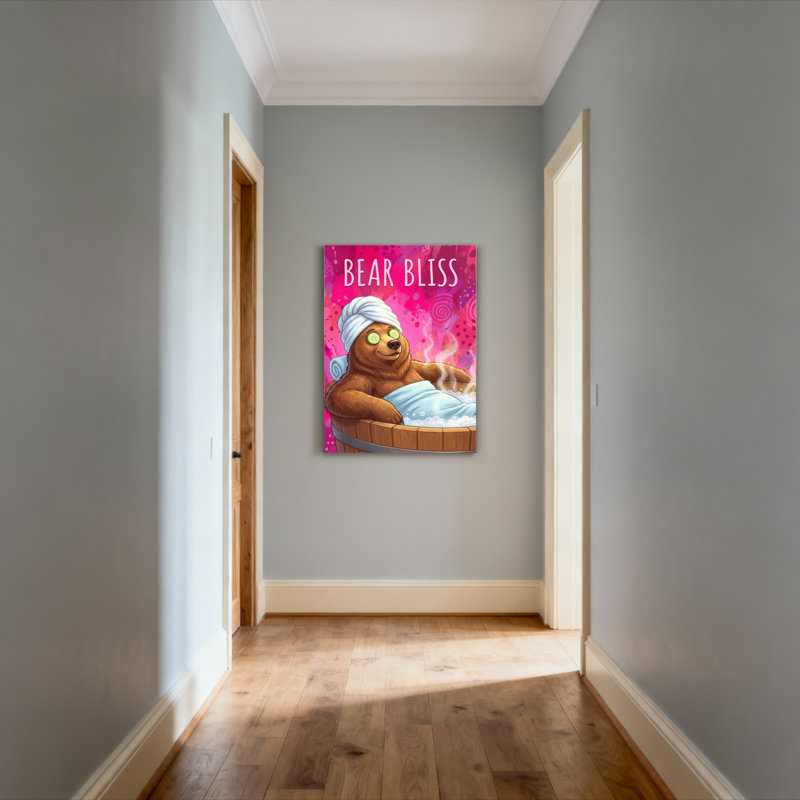 «Bear Bliss», ensemble de 1 reproduction d'art sur toile tendue, H 18 po x l 12 po