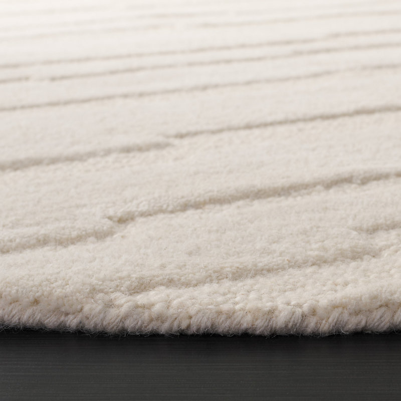 Elona Hand Tufted Wool/Cotton Area Rug in Ivory, Rectangle 6' x 9'