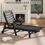 Chaise longue d'extérieur surdimensionnée - Chaise longue en PEHD toutes saisons avec 6 positions, capacité de 500 lb, roues et porte-gobelet pour terrasse, bord de piscine ou arrière-cour - noir-541398337