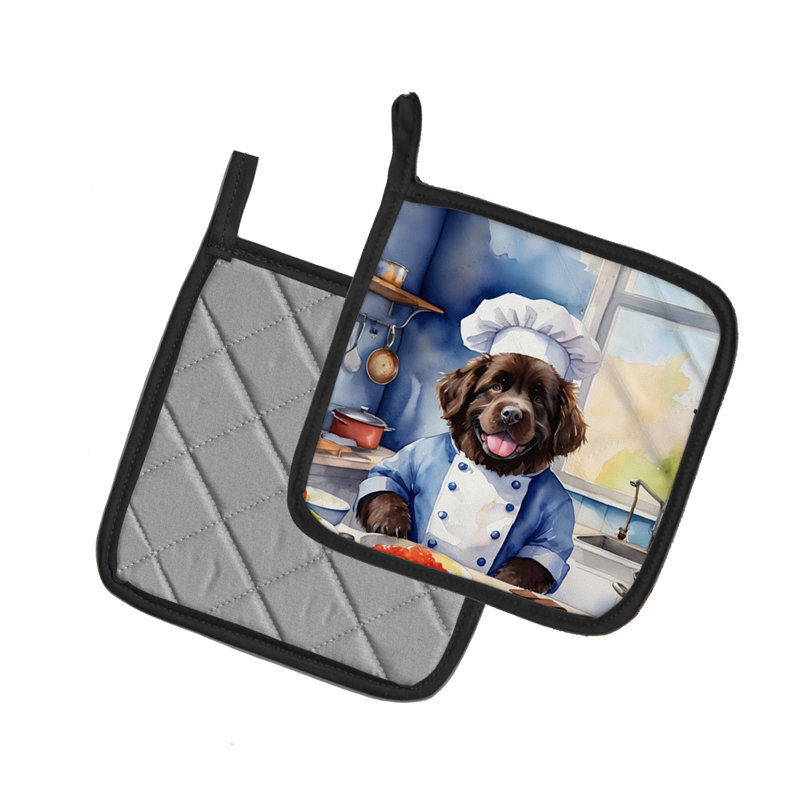 Caroline's Treasures The Dog Chef Polyester Potholder Set