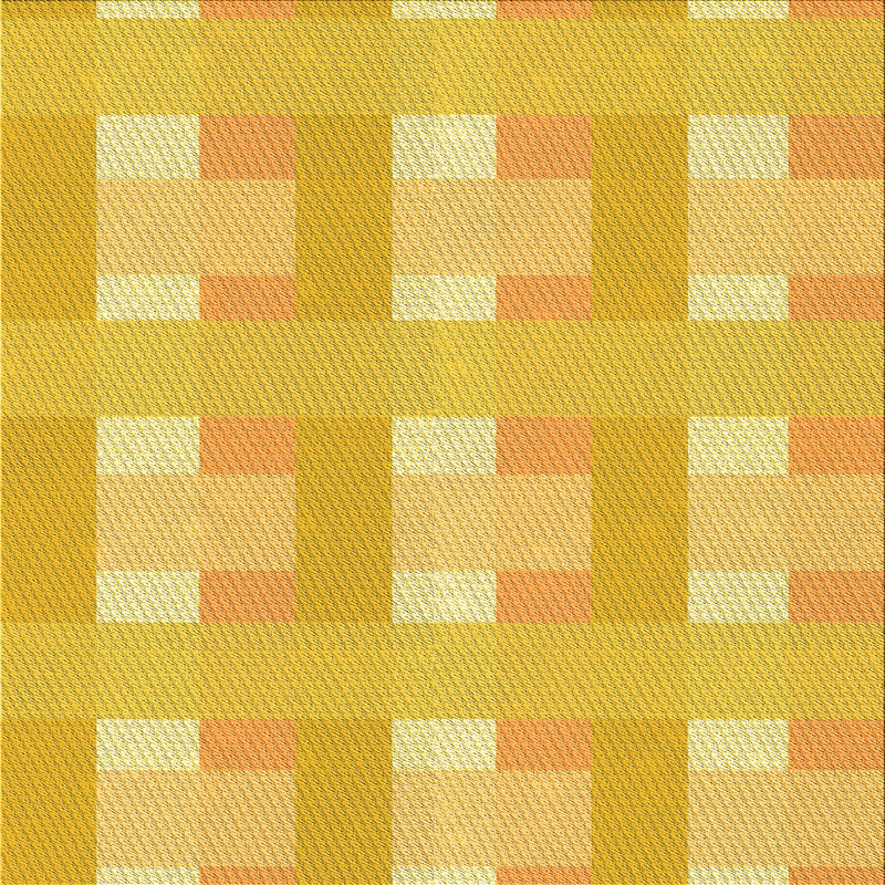 Tapis géométrique en laine jaune, Carré 6 pi
