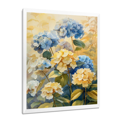 Impression d'art mural bleu et jaune