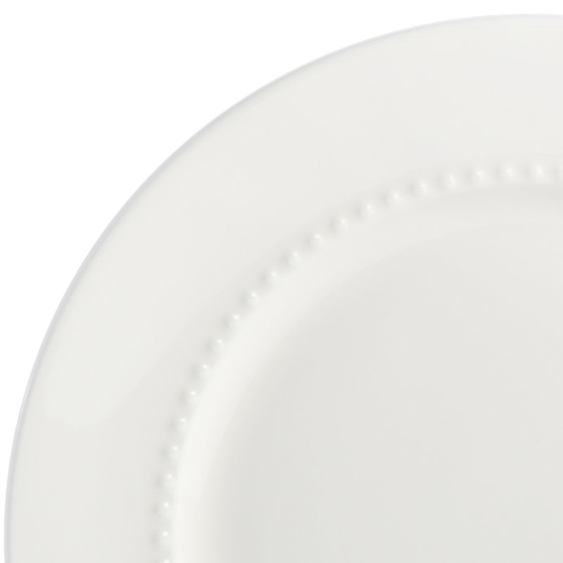 White Porcelain Embossed 16-Piece Dinnerware Set, Service for 4
