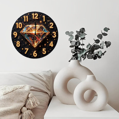 Diamond Clock Face With Cosmic Glow