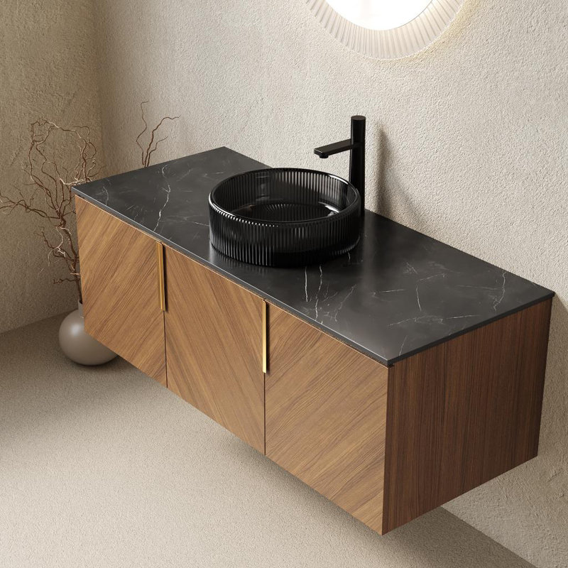 Meuble-lavabo mural moderne 48 po avec lavabo