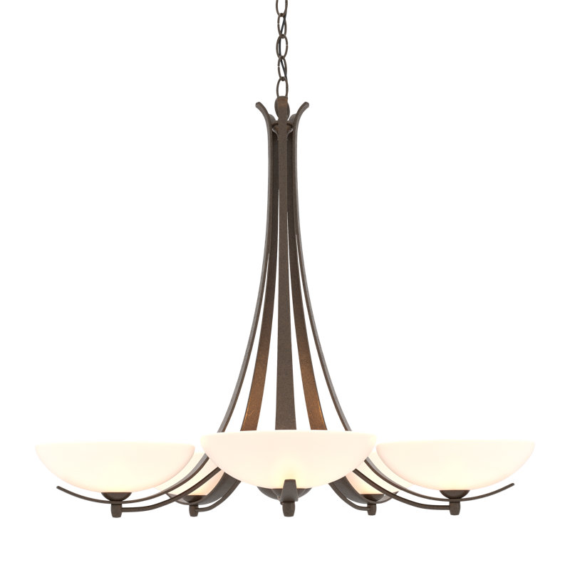 Aegis 5 - Light Shaded Classic/Traditional Chandelier, Bronze
