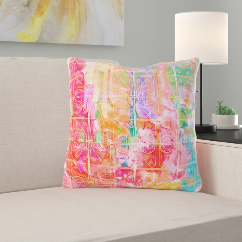 Outdoor Reversible Throw Pillow, Microsuede, Indoor